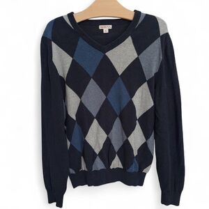 Merona Mens Argyle V Neck Sweater Size M
